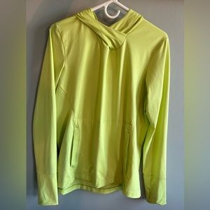 Arc'teryx Long Sleeve Pullover Yellow Top with Kangaroo Pocket- Large